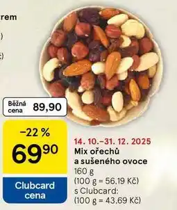 Tesco Mix ořechů a sušeného ovoce, 160 g nabídka