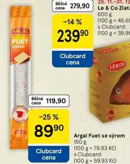 Tesco Argal Fuet se sýrem, 150 g nabídka