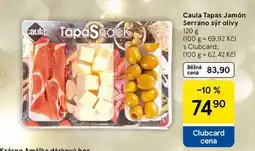Tesco Caula Tapas Jamón Serrano sýr olivy, 120 g nabídka