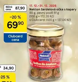 Tesco Nekton Sardelová očka s kapary, 90 g. pevný podíl 51 g nabídka