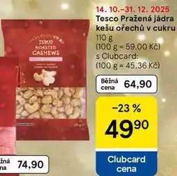 Tesco Tesco Pražená jádra kešu ořechů v cukru, 110 g nabídka