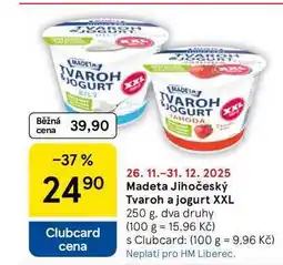 Tesco Madeta Jihočeský Tvaroh a jogurt XXL, 250 g nabídka
