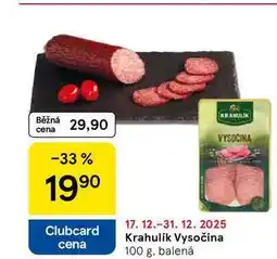 Tesco Krahulík Vysočina, 100 g, balená nabídka