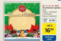Tesco Tina Vánoční oplatky, 50 g nabídka