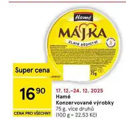 Tesco Hamé Konzervované výrobky, 75 g, více druhů nabídka