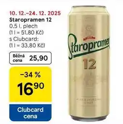 Tesco Staropramen 12, 0.5 l, plech nabídka