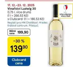 Tesco Vinařství Ludwig 30, 0.75 l. více druhů nabídka