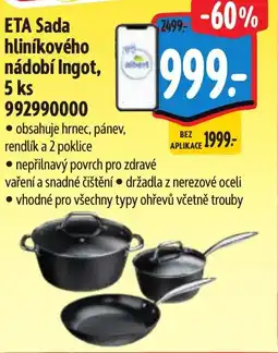 Albert ETA Sada hliníkového nádobí Ingot, 5 ks nabídka