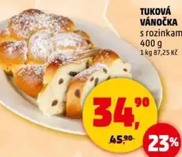 Penny Market Tuková vánočka s rozinkami nabídka