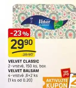 Flop VELVET CLASSIC 2-vrstvé, 150ks, box nabídka