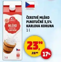 Penny Market Čerstvé mléko plnotučné 3,5% karlova koruna nabídka