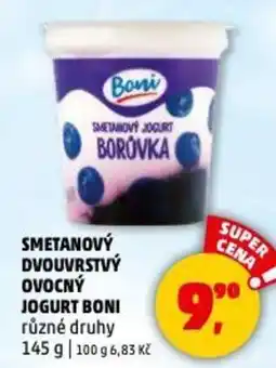 Penny Market Smetanový dvouvrstvý ovocný jogurt boni nabídka