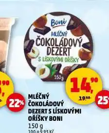 Penny Market Mléčný čokoládový dezert s lískovými oříšky nabídka