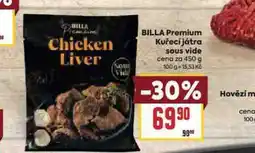 Billa Kuřecí játra sous vide nabídka