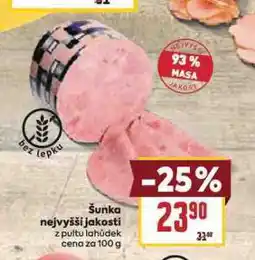 Billa Šunka nejvyšší jakosti nabídka