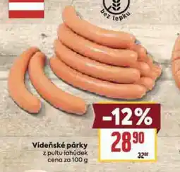 Billa Vídeňské párky nabídka