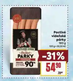 Billa Poctivé vídeňské párky nabídka