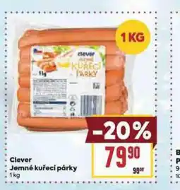 Billa Clever jemné kuřecí párky nabídka