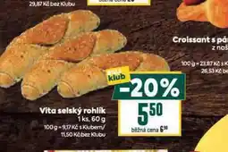 Billa Vita selský rohlík nabídka