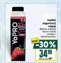 Billa Yopro jogurtový nápoj nabídka