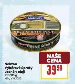 Billa Nekton výběrové šproty uzené v oelji nabídka
