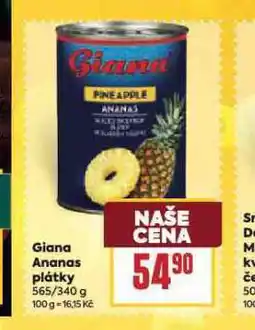 Billa Giana ananas plátky nabídka