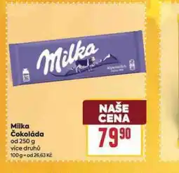 Billa Milka čokoláda nabídka