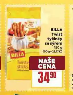 Billa Billy twistky se sýrem nabídka