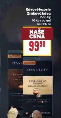 Billa Kávové kapsle zrnková káva nabídka