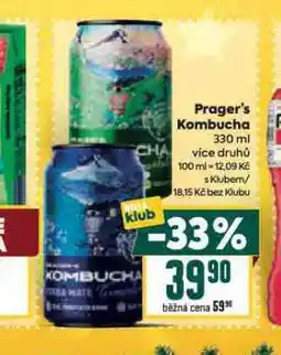 Billa Prager´s kombucha nabídka