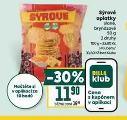 Billa Sýrové oplatky nabídka