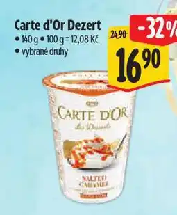 Albert Carte d'or smetanový dezert nabídka