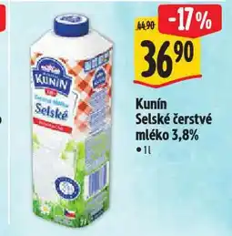 Albert Kunín selské čerstvé mléko nabídka