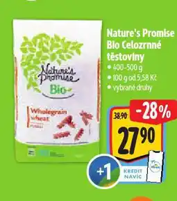 Albert Bio celozrnné těstoviny nabídka