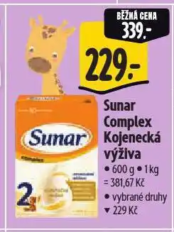 Albert Sunar kojenecká výživa nabídka