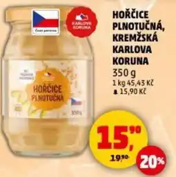 Penny Market Hořčice plnotučná, kremžská karlova koruna nabídka