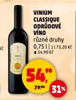 Penny Market Vinium Classique Odrůdové víno nabídka