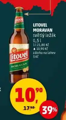 Penny Market Litovel Moravan světlý ležák 0.5 l nabídka