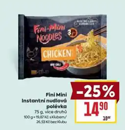 Billa Fini Mini Instantní nudlová polévka nabídka