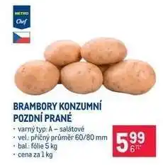 Makro Brambory konzumní pozdní prané nabídka