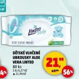 Penny Market Dětské vlhčené ubrousky Aloe vera Linteo nabídka