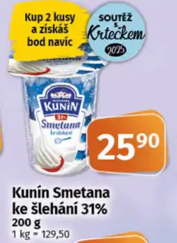 COOP TIP Kunín Smetana ke šlehání 31% nabídka