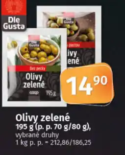 COOP TIP Olivy zelené nabídka