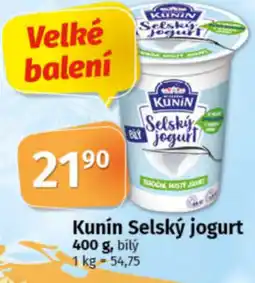 COOP TIP Kunín Selský jogurt nabídka