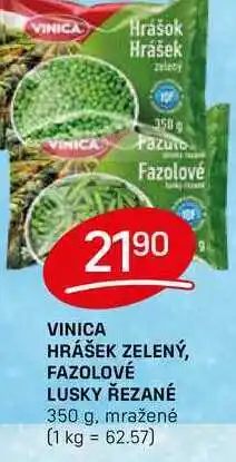 Flop VINICA HRÁŠEK ZELENÝ, FAZOLOVÉ LUSKY ŘEZANÉ 350 g, mražené nabídka