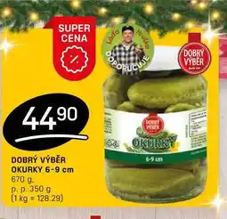 Flop DOBRÝ VÝBĚR OKURKY 6-9 cm 670 g. p. p. 350 g nabídka