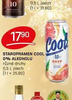 Flop STAROPRAMEN COOL 0% ALKOHOLU různé druhy 0,5l, plech nabídka