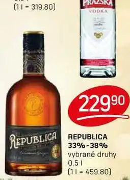Flop REPUBLICA 33%-38% vybrané druhy 0,5l nabídka