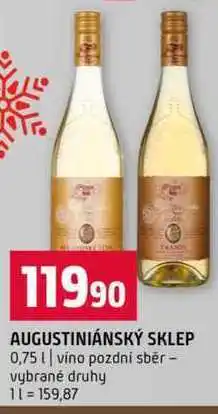 Terno AUGUSTINIÁNSKÝ SKLEP 0,75l vino pozdní sběr vybrané druhy nabídka