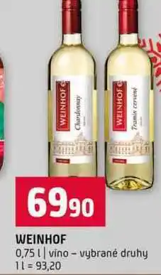 Terno WEINHOF 0,75l vino vybrané druhy nabídka